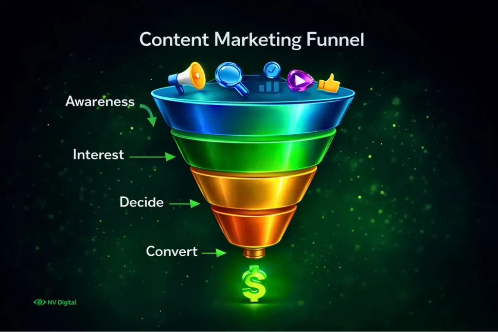 Content Marketing Funnel (Awareness → Conversion)